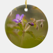 ゼラニウム花自然写真 セラミックオーナメント (裏面)