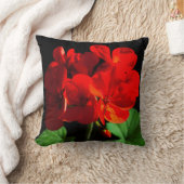 ゼラニウム赤い花 クッション (ブランケット)