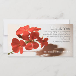 ゼラニウム1の悔やみや弔慰は写真カード感謝していしています サンキューカード