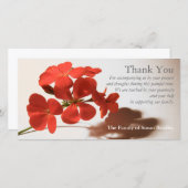 ゼラニウム1の悔やみや弔慰は写真カード感謝していしています サンキューカード (正面/裏面)