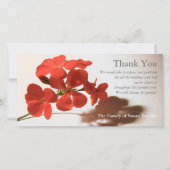 ゼラニウム2悔やみや弔慰サンキューマッチスタンプ サンキューカード (正面)