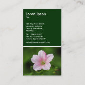 ゼラニウム – 濃い緑 名刺 (裏面)