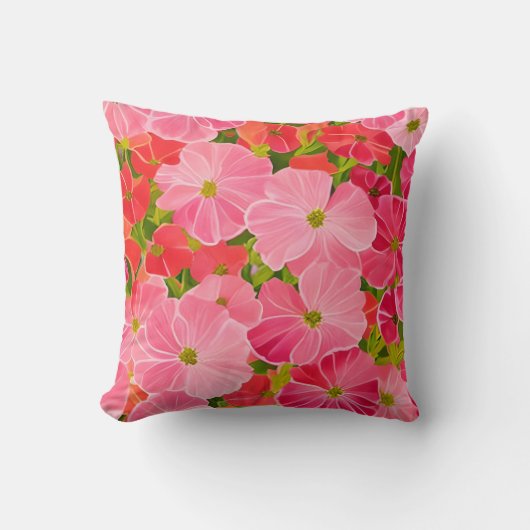 ゼラニウム – 花は耳介のフィールドを暖める クッション (正面)