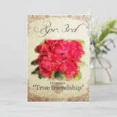 "ゼラニウム" 4月3日の誕生日の花 カード (スタンド正面)