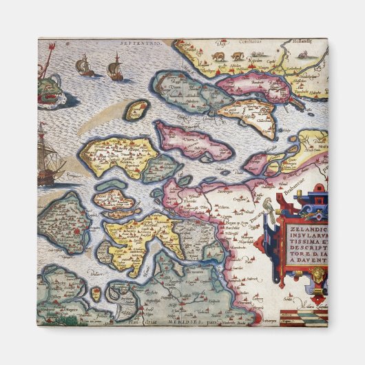 ゼランドの地図, c.1560 マグネット (正面)