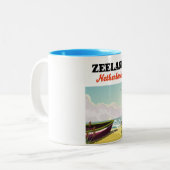 ゼランドオランダビーチ旅行ポスター ツートーンマグカップ (正面左)