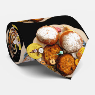 ゼリーのドーナツ、Latkes、Dreidels及びGelt ネクタイ