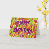 ゼリーのベビーのコラージュ、HAPPYBIRTHDAY! カード (黄色い花)