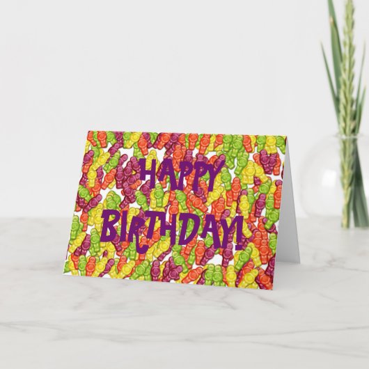ゼリーのベビーのコラージュ、HAPPYBIRTHDAY! カード (正面)