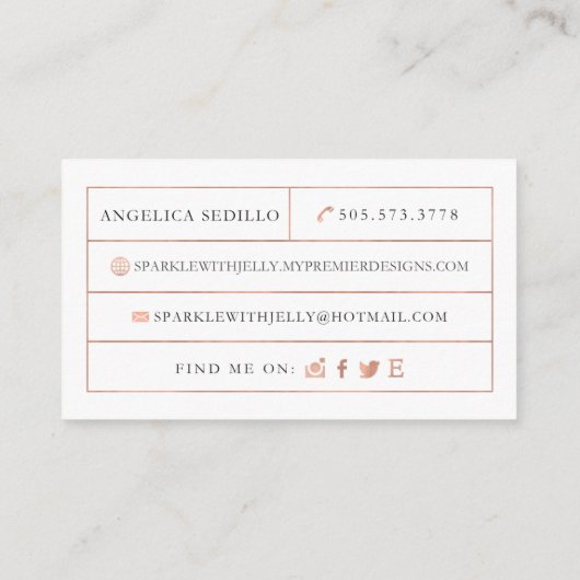 ゼリーの名刺が付いている輝き 名刺 (裏面)