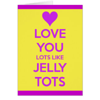 ゼリーの幼児のおもしろいでロマンチックなカードのようなロット愛して下さい