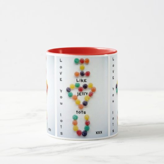 ゼリーの幼児の誕生日のクリスマスのようなロット愛して下さい マグカップ (中央)