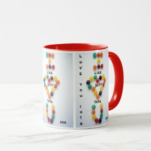 ゼリーの幼児の誕生日のクリスマスのようなロット愛して下さい マグカップ (正面右)