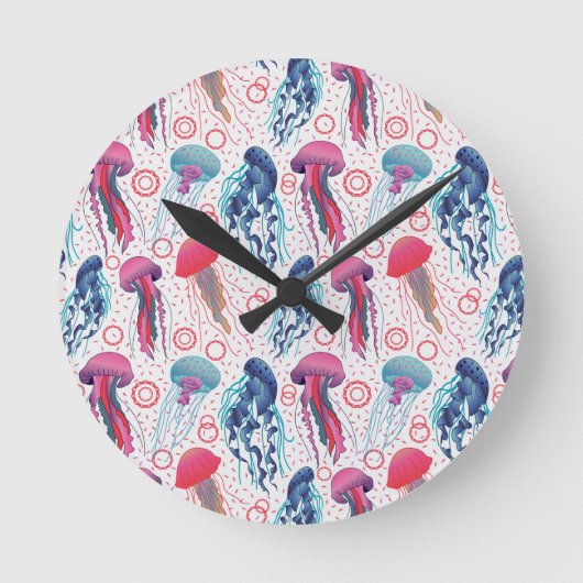 ゼリーカラフル魚 ラウンド壁時計 (正面)