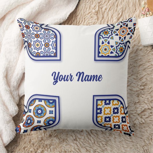 ゼリージモロッコモザイク装飾用クッション伝統的- クッション (ブランケット)