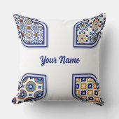 ゼリージモロッコモザイク装飾用クッション伝統的- クッション (正面)