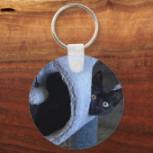 ゼリービーン – ブラックレスキュー子猫 キーホルダー (正面)