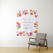 ゼリーフィッシュ ピンク イエロー グラデーション パステル ベイビー シャワー タペストリー (インサイチュ)