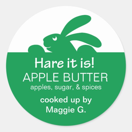 ゼリーポット グリーン ラビット ラベル (正面)