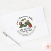 ゼリーラベルヴィンテージ自家製いちご保存食品 ラウンドシール (封筒)