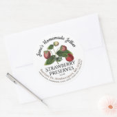 ゼリーラベルヴィンテージ自家製いちご保存食品 ラウンドシール (封筒)