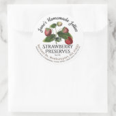 ゼリーラベルヴィンテージ自家製いちご保存食品 ラウンドシール (バッグ)