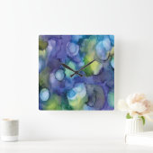 ゼリーレイクアルコールインクプリント スクエア壁時計 (ホーム)