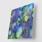 ゼリーレイクアルコールインクプリント スクエア壁時計 (傾斜)