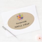 ゼリー瓶自家製メープルシロップのシール 楕円形シール (封筒)