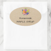 ゼリー瓶自家製メープルシロップのシール 楕円形シール (バッグ)