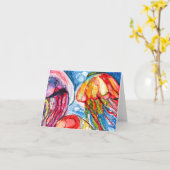 ゼリー空白のフィッシュグリーティングカード カード (黄色い花)