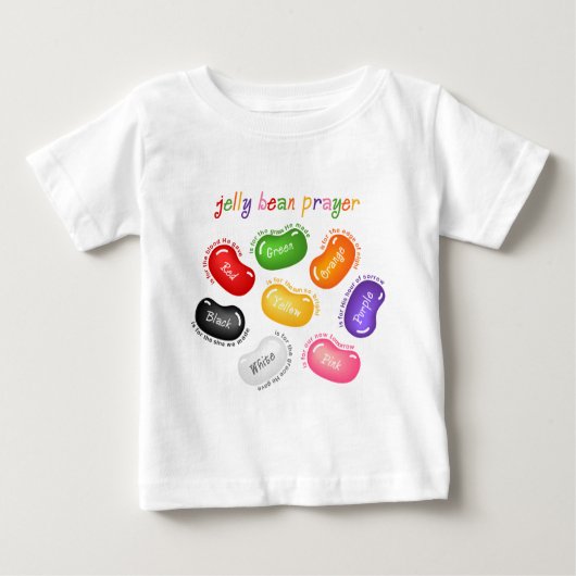 ゼリー菓子の祈りの言葉の乳児のTシャツ ベビーTシャツ (正面)