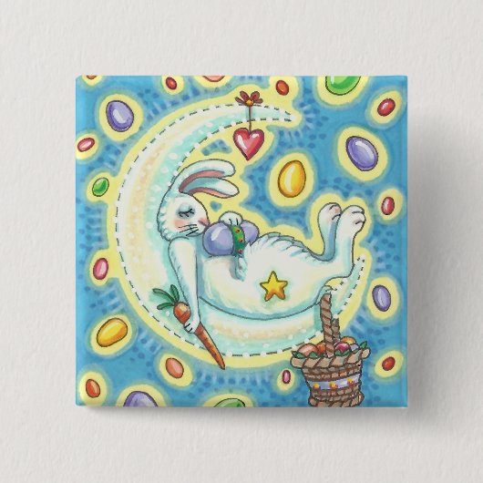 ゼリー豆の夢イースターバニーラビットボタンスクー 缶バッジ (正面)