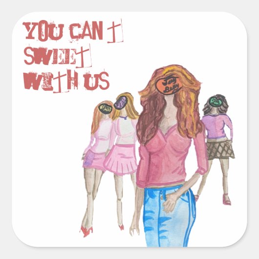 ゼリー豆ガールズシール スクエアシール (正面)