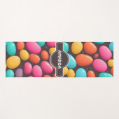 ゼリー豆モザイクカラフルパタパーソナライズされたーン ヨガマット (正面(横))