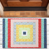 ゼリー転がフローラレインボーキルト生地 ドアマット