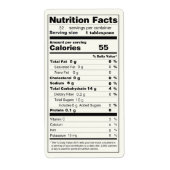 ゼリー食品栄養ファクトラベルのPintサイズ瓶 ラベル (正面)