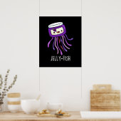 ゼリー魚おもしろいゼリー瓶プンダークBG ポスター (キッチン)