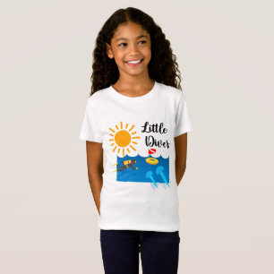 ゼリー魚とリトルダイバー – 女の子のジャージ素晴らしー Tシャツ