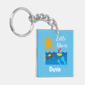 ゼリー魚付きリトルダイバー – アクリルキーチェーン キーホルダー (正面左)