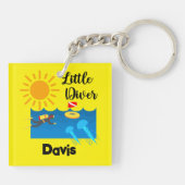 ゼリー魚付きリトルダイバー – アクリルキーチェーン キーホルダー (裏面)