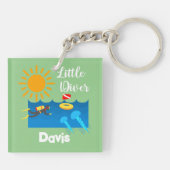 ゼリー魚付きリトルダイバー – アクリルキーチェーン キーホルダー (裏面)