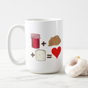 ゼリー+ピーナッツバター+パン=ラブハート コーヒーマグカップ