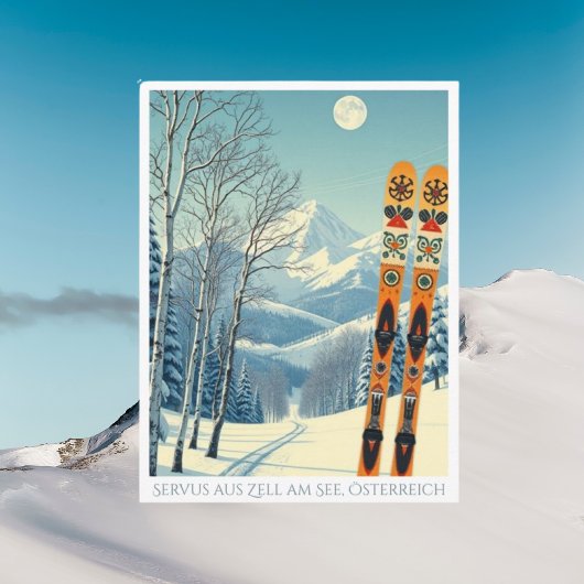 ゼルアムゼオーストリアヨーロッパスキー休暇はがき ポストカード