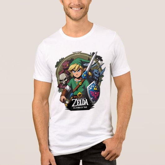 ゼルダの伝説アニメの時空冒険 誕生日ギフト トライブレンドTシャツ (正面)