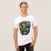 ゼルダの伝説アニメの時空冒険 誕生日ギフト トライブレンドTシャツ (正面全面)