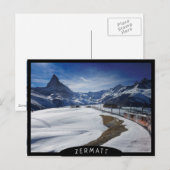 ゼルマットのゴーナーグラット鉄道とマッターホルン ポストカード (正面/裏面)