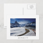 ゼルマットのゴーナーグラット鉄道とマッターホルン ポストカード (正面/裏面)