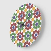 ゼルリジェパターンモロッコセラミックアート伝統的 ラージ壁時計 (傾斜)