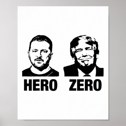 ゼレンスキー大統領 ゼロ・トランプ ウクライナ支持 立つ ポスター (正面)